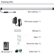 Laifuni Dimmable Under Cabinet Lighting Rgb Led Light Bar Rf Remote 36 Inch For Sale Online Ebay