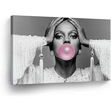 Black And White African American Art Diana Ross Pink Chewing Gum Black And White Wall Art Canvas Print African American Art Ico Black And White Wall Art African American Art Wall Art Canvas Prints