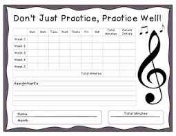 Instrumental Monthly Music Practice Chart