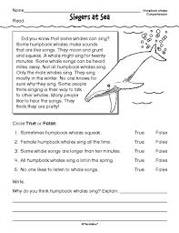 Reading Worksheet Comprehension Whales The Mailbox 8th Grade Reading 2nd Grade Reading Worksheets Reading Worksheets