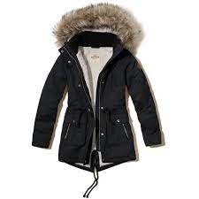 Hollister Heritage Sherpa Lined Parka 6760 Php Liked On Polyvore Featuring Outerwear Coats Jackets Black Hollister Parka Womens Parka Hollister Jackets