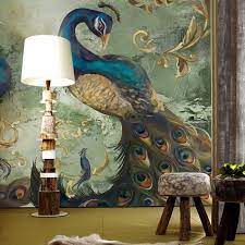 goedkope zuidoosten custom 3d behang thema kamer restaurant entree slaapkamer 3d behang achtergrond tooling grote mural peacock wallpaper mural wallpaper mural