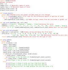 .will be higher or lower than the first card/number. This Is My Python Code For War Card Game I M Chegg Com