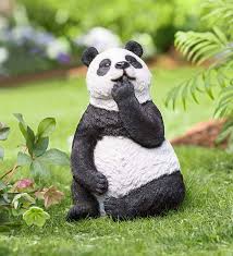 This Delightful Thinking Panda Sculpture Captures A Pondering Panda In Mid Thought Shall I Eat Or Take A Nap Or Bear Sculptures Sculpture Garden Art Statues