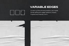 Glued Poster Mockups Collection Poster Mockup Type Posters Outdoor Advertising Mockup