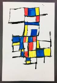 Mondrian Inspired Art By 1st Grade And Winter Sheep By Special Education Art With Mrs Filmore Mondrian Art Art Lessons Art Instruction Videos