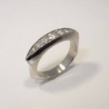 Palladium Diamond Ring Made By Zwehn Germany Stainless Steel Rings Wedding Rings Rings
