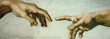 The hands of God and Adam by Michelangelo Buonarroti (1475-1564 ...