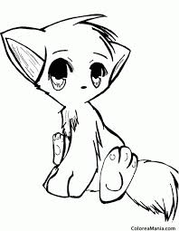 Según la edad del personaje, la forma de la. Colorear Gato Anime Animales Domesticos Dibujo Para Colorear Gratis