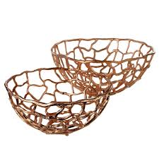 Then sand the edges, drill a small hole and run your chain through! Benjara Decorative Metal Bowls With Cutout Design Rose Gold Set Of 2 Bm206843 Benzara Com