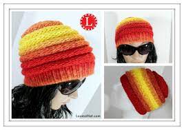 Loom Knitting Hat Ombre Beanie Pattern For Men And Women Made On The Extra Large 40 41 Peg Lo Loom Knit Hat Loom Knitting Patterns Hat Loom Knitting Patterns