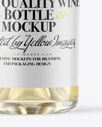 Clear Glass White Wine Bottle Mockup In Bottle Mockups On Yellow Images Object Mockups
