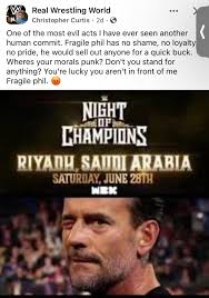 Criticism of a user's posts in the Real Wrestling World group