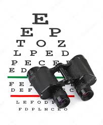 Binoculars On Eyesight Test Chart Stock Photo Violin