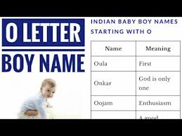 Your son might feel a special connection with a. O Letter Baby Boy Name Boy Name Starting With O Letter Youtube