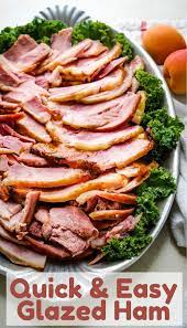 Homemade Ham With Brown Sugar Mustard Glaze Recipe Easy Ham Glaze Ham Recipes Baked Ham Dinner