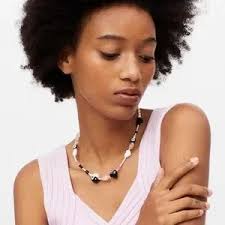 NWT Urban Outfitters Daria Pink White Black Beaded Charm Choker Necklace Y2K