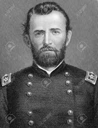 Ulysses S. Grant (1822-1885) On Engraving From 1800s. 18th President Of The  United States (1869-1877) And Military Commander During The Civil War.  Published In London By Virtue Co. Stock Photo, Picture and
