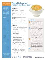 Vegetable Soup For Talking About Measurement And Size Dreme Family Math Vegetable Soup Ingredients Recipes How To Cook Chicken