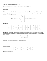 1 4 The Matrix Equation Ax B