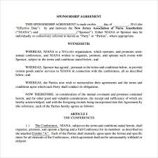 Sponsorship Agreement Templates 10 Free Word Pdf Forms Agreement Sponsorship Templates