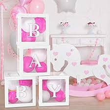Amazon Com 4pcs Balloon Box For Baby Shower Decorations For Boy Girl And Neutra In 2020 Baby Shower Decorations For Boys Baby Shower Decorations Transparent Balloons