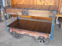 All new wood installed onto vintage lineberry factory cart cast iron hardware. Kitchen Island Bar Cart