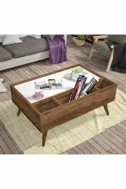 This welwick designs 48 dark walnut/white oak large rectangular wood coffee table and shelf looks rich and beautiful. Ankara Mobilya Bena Furniture Asian Walnut White Coffee Table Bena703cb 144 750 Id