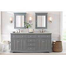 Home Decorators Collection Fremont 24 In W X 30 In H X 6 1 2 In D Framed Surface Mount Bathroom Medicine Cabinet In White 2944200410 The Home Depot Granite Vanity Tops Rustic Bathrooms Bath Vanities
