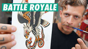 Tattoo Flash Painting an American Eagle