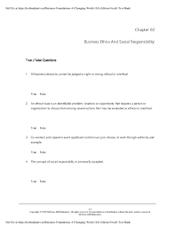 Pdf Business Ethics And Social Responsibility True False Questions 9a9ryt 5lyn55 Academia Edu