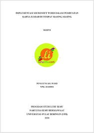 Check spelling or type a new query. Membuat Halaman Judul Atau Cover Skripsi Makalah Laporan Yang Rapi Di Microsoft Word Tutup Kurung