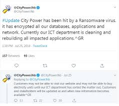 City power & gas is a different kind of energy company. News Perusahaan Listrik Johannesburg Diserang Ransomware Cyberthreat Id