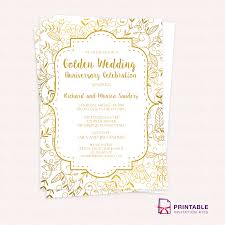 Love that has stood the test of time deserves a celebration. Golden Wedding Anniversary Invitation Template Wedding Invitation Templates Printable Invitation Kits