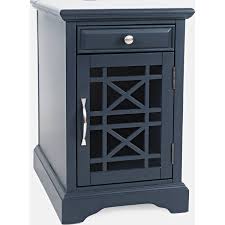 Jofran 775 22 Craftsman Power Side Table Distressed Navy Blue In 2020 Chair Side Table Accent Doors Accent Cabinet