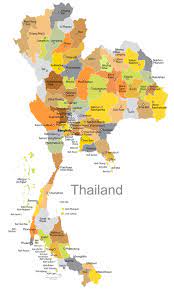 Thailand, card, outline, borders, atlas, map of the world. Die Regionen Provinzen Sind Ideal Fur Eine Thailand Rundreise Lebenswert Thailand Gmbh