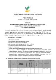 Kelulusan pelamar adalah prestasi pelamar sendiri. Pengumuman Cpns Kementerian Sosial Tahun 2019 117 Formasi Rekrutmen Lowongan Kerja Bulan Januari 2021