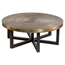 Interlude Reeta Global Bazaar Antique Brass Ring Walnut Coffee Table Coffee Table Brass Cocktail Table Walnut Coffee Table