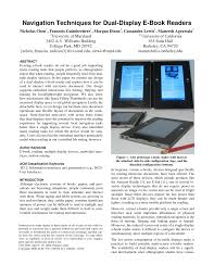 Pdf Navigation Techniques For Dual Display E Book Readers