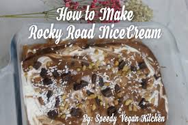 In a large bowl, fold the ice cream together with the almonds, macadamia nuts, pecans and cherries. Rocky Road Nicecream With Marshmallow Fluff Speedy Vegan Kitchen