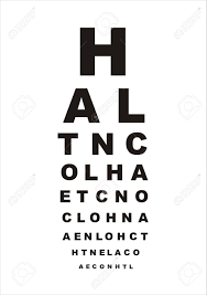 Vector Eye Test Chart With Letters On White Background