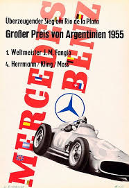 1955 Argentina Grand Prix Vintage Racing Poster Racing Posters Racing