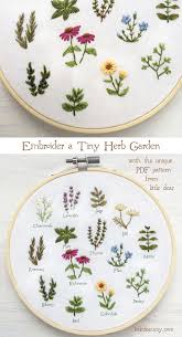 Tiny Herb Garden Embroidery Pattern Herb Embroidery Garden Embroidery Embroidery Craft