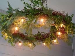 Wreath Chandelier Garland Decor Christmas House Lights Grapevine Garland