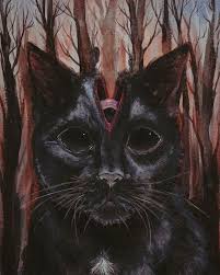 Pin By Asrin On Paintings Illustrations Scary Art Cat Art Creepy Cat
