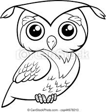 Select from 33378 printable crafts of cartoons, nature, animals, bible and many more. Cute Owl Coloring Page Black And White Cartoon Illustration Of Cute Owl Bird Animal Character Coloring Page Canstock