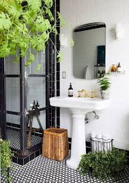 Black And White Farmhouse Bathroom Decor Love The Bathroom Plants Modern Farmhouse Bathroom Bathroom Design Bathroom Decor