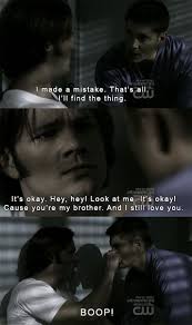 The Only Time One Of The Brothers Actually Says I Love You It S Always Something Like Self Sacrifice Or A Supernatural Supernatural Fans Supernatural Cast