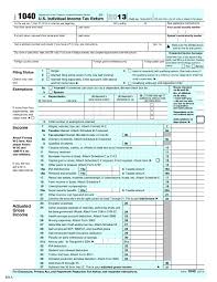 1040 U S Individual Income Tax Return With Schedule A