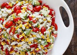Summer Tomatoes Corn Crab And Avocado Salad Recipe Summer Salads Recipes Healthy Recipes